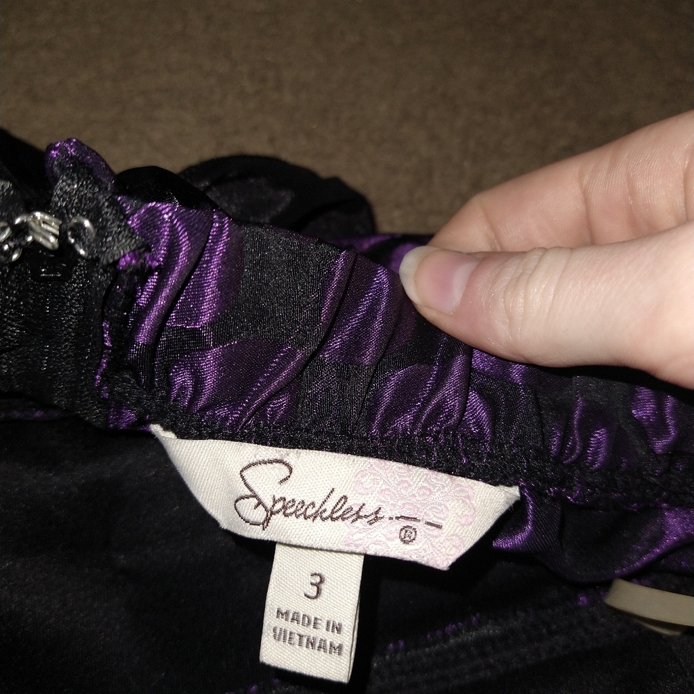 Strapless Purple Polka Dot Dress - Picture 3 of 3
